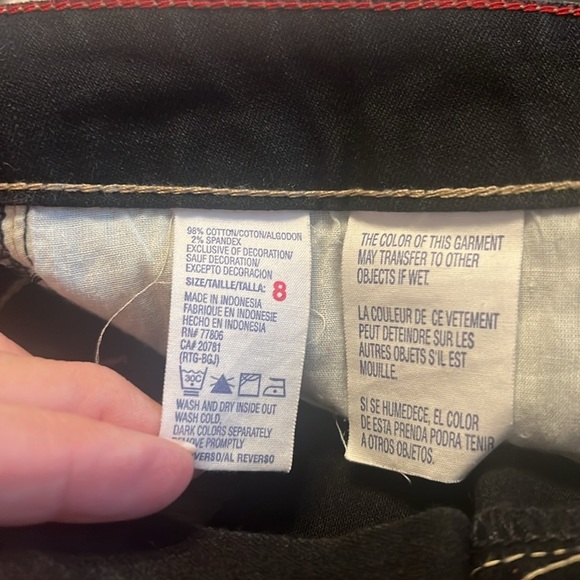 Vintage Tommy Hilfiger Capri Denim Womens Size 8 Side Slit Leg Black  Y2K NWOT - Picture 9 of 9